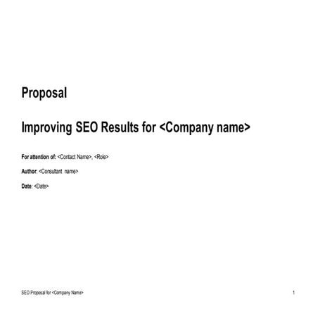Seo proposal template