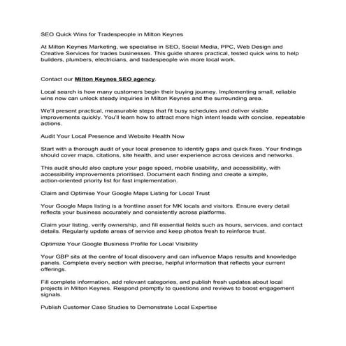 SEO Quick Wins for Tradespeople in Milton Keynes.docx