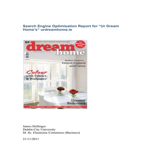 Search engine optimization (SEO) report for content publishing industry