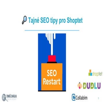 SEO Restart 2024: Tomáš Zahálka - Tajné SEO tipy pro Shoptet