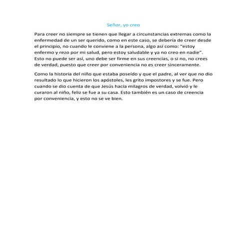 Señor, yo creo