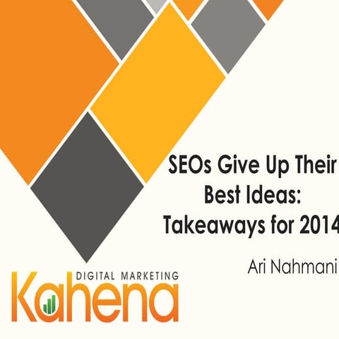 SMX Israel 2014 - Ari Nahmani | SEOs Give Up Their Best Ideas Panel | Kahena ...