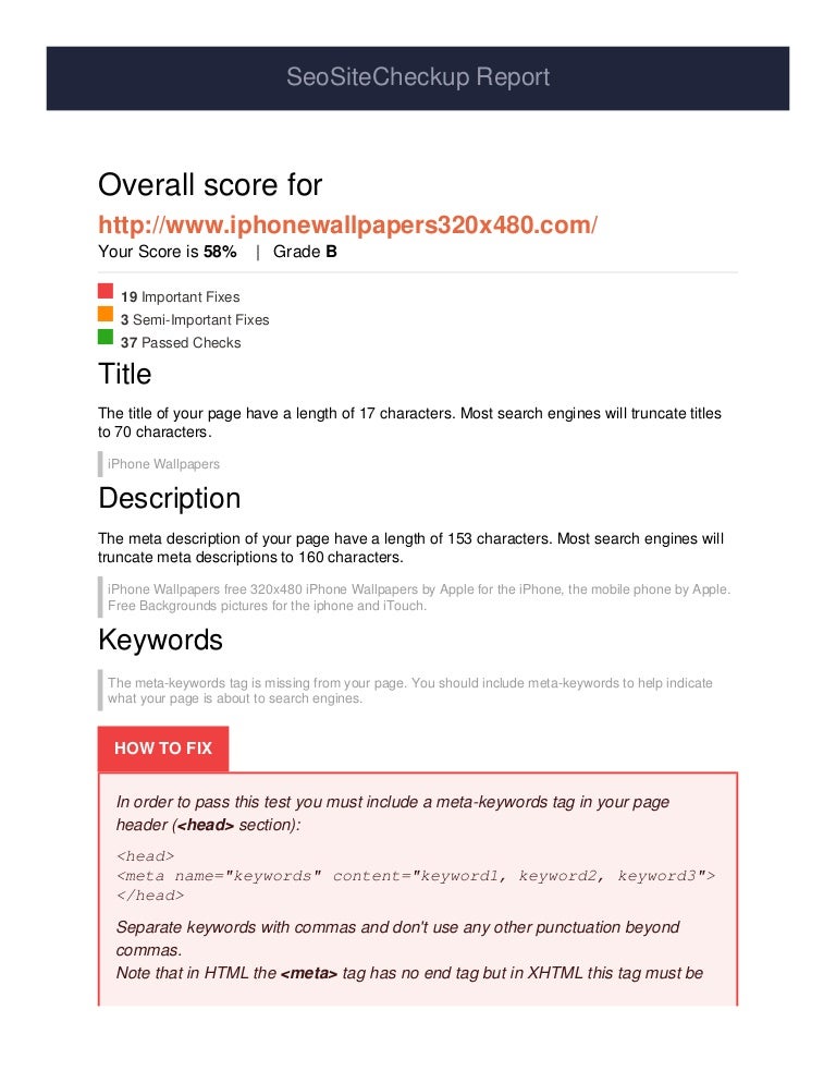 seositecheckup free online seo