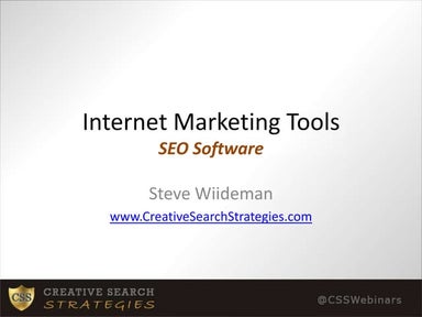 Internet Marketing Tools: SEO Software