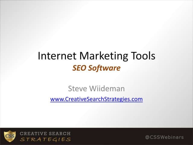 Internet Marketing Tools: SEO Software