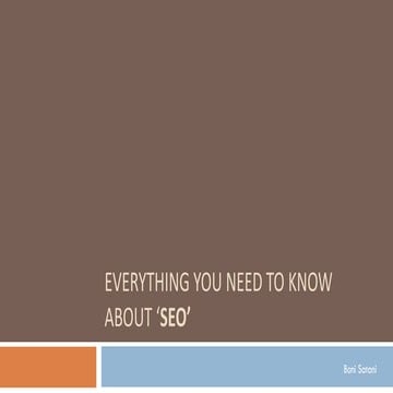 Beginner's Guide to SEO [Technical SEO & On Page]