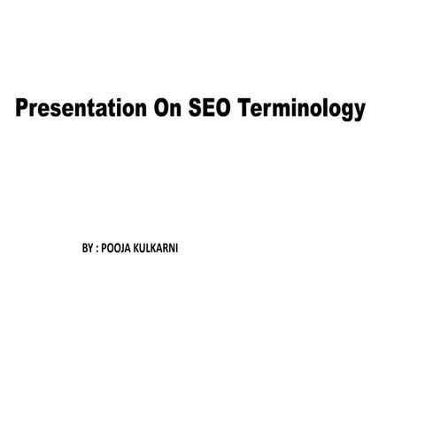 Presentation On Seo Terminology 2019