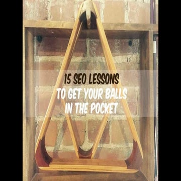 15 SEO Lessons to Get Your Balls in the Pocket