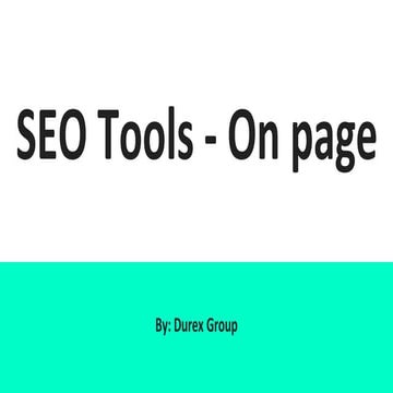Seo tools - on page