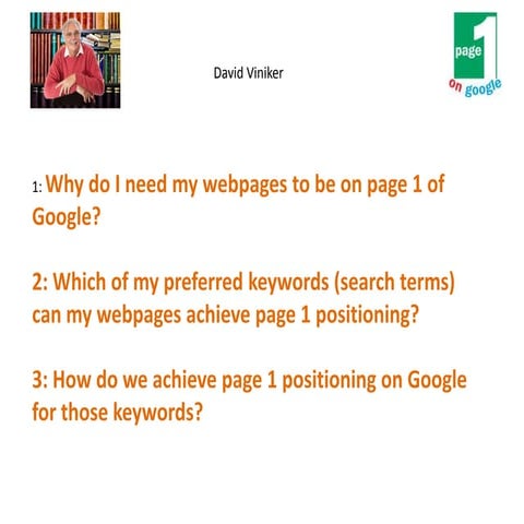 Top Page Positioning on Google - Why and How
