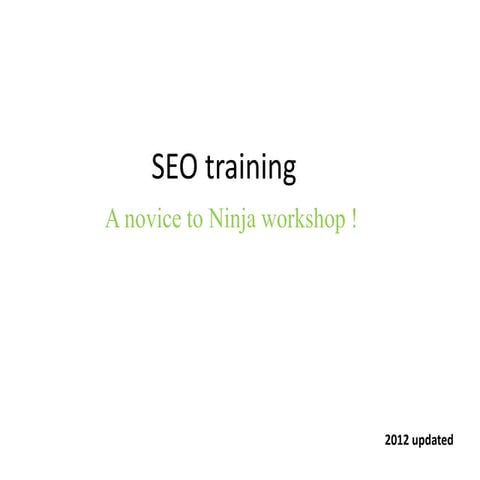 Seo Training 2012