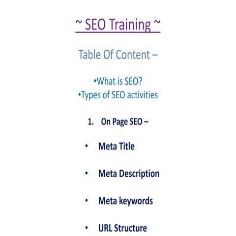Seo Training For Beginners By Sandeep Dubey