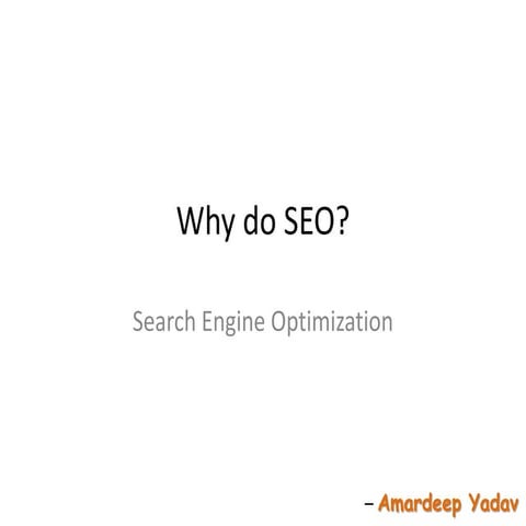 SEO Trainning Class by Amardeep Yadav