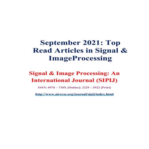 September 2021 - Top 10 Read Articles in Signal & Image Processing