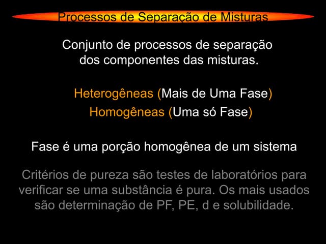 Separação de Misturas