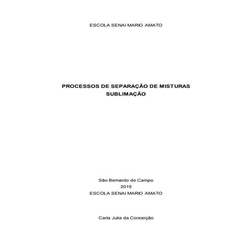 Separação de misturas sublimação