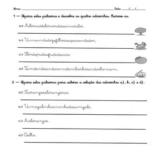 Separar palavras e formar frases.