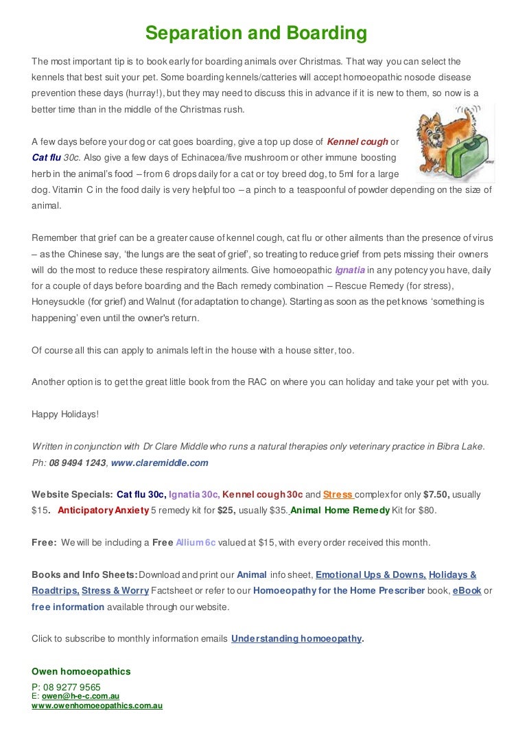 separation and boarding house sitter information sheet