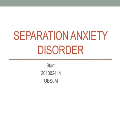 Separation anxiety disorder