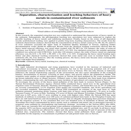 Separation, characterization and leaching behaviors of heavy metals in contam...