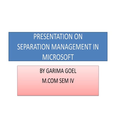 Separation management