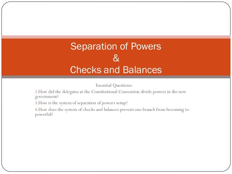 Separation Of Powers