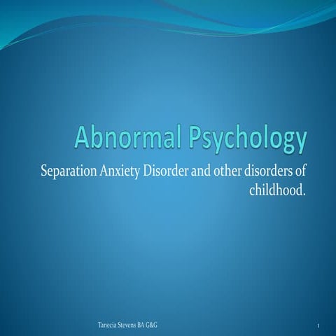 Seperation anxiety disorders