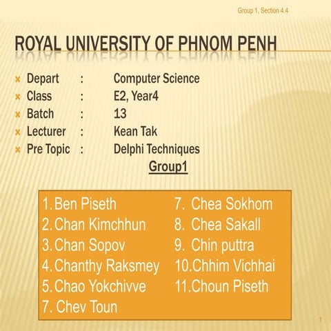 Software Engineering Presentation Chapter IV: About Delphi Techniques