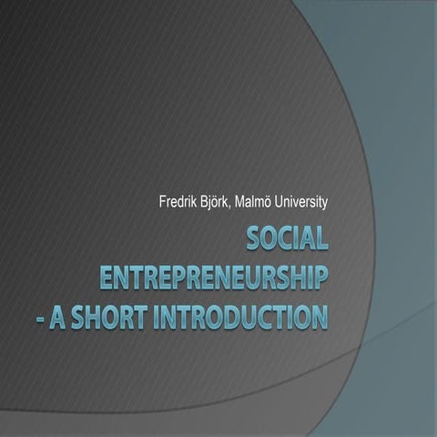 Social Entrepreneurship intro sarajevo