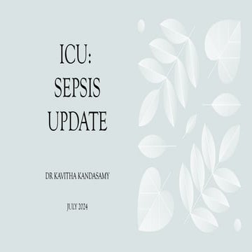 CRITICAL CARE: SEPSIS UPDATE TODAY (GUIDELINE) | PPTX