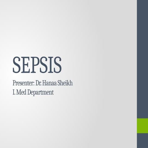 Sepsis for nurses | PPTX