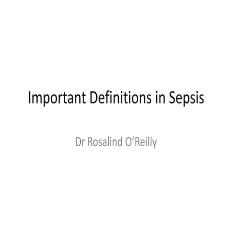Important Definitions in Sepsis