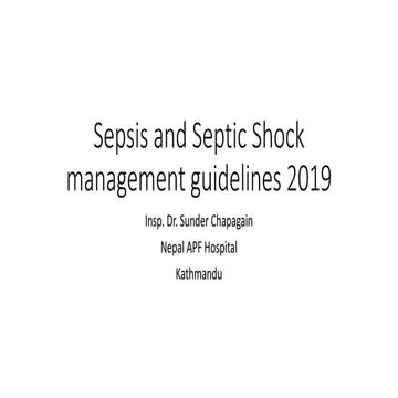 Sepsis management guidelines (SSC) 2018/2019