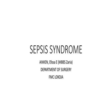 Sepsis syndrome