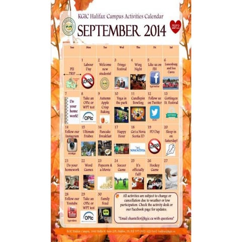 KGIC Halifax Campus Activities- September 2014