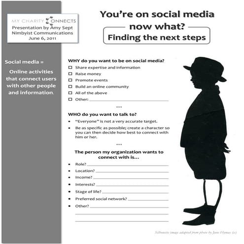 [Handout] Amy Sept - You're On Social Media ... Now What?: Finding the Next Steps