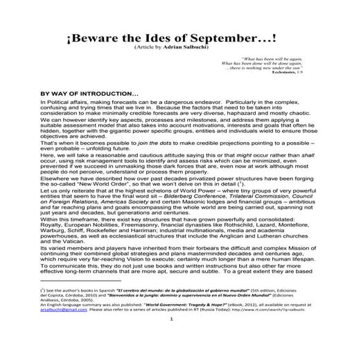 Beware the Ides of September…!