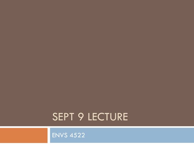 Sept 9 Lecture: Course Introduction