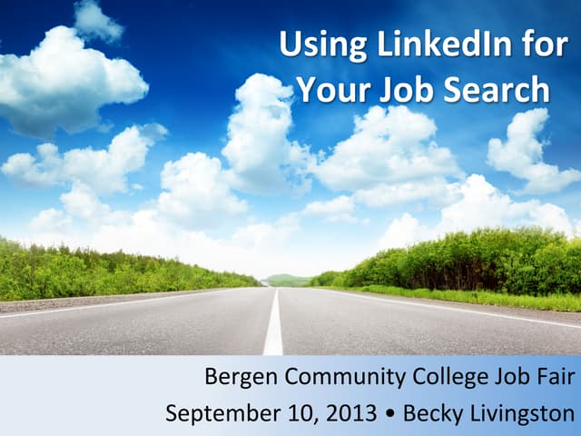 Using LinkedIn for Your Job Search