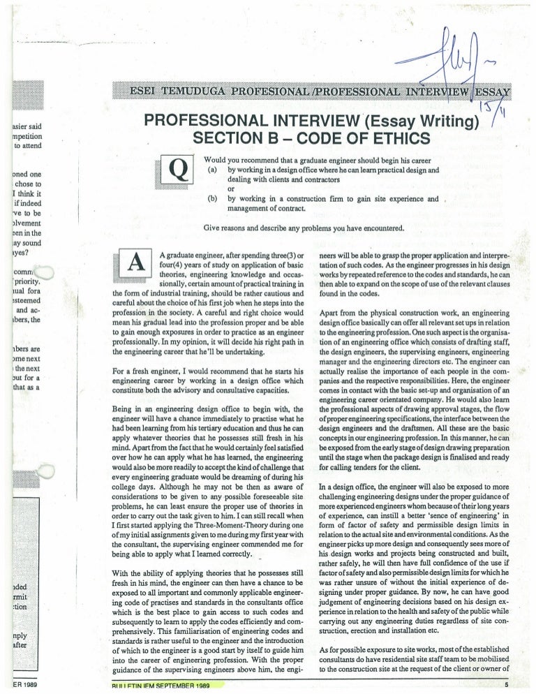 iem interview essay section b 1989