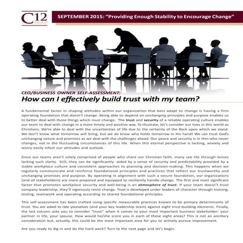 C12 Leadership Trust Factor Assessment