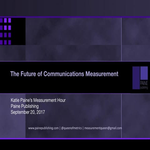 Sept 2017 Measurement Hour: The future of measurement 