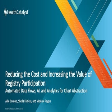 Leveraging Automated Data Flows, AI, and Analytics for Chart Abstraction