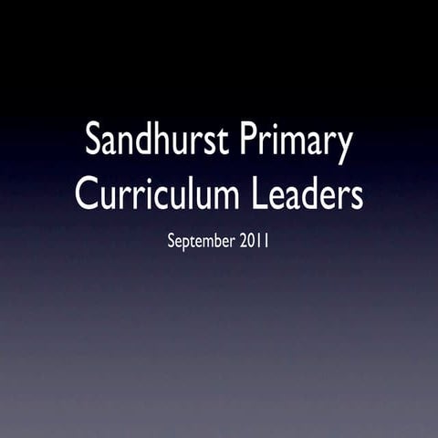 Sept Curriculum Leaders