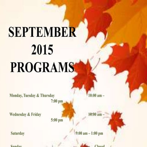 September 2015 Programs