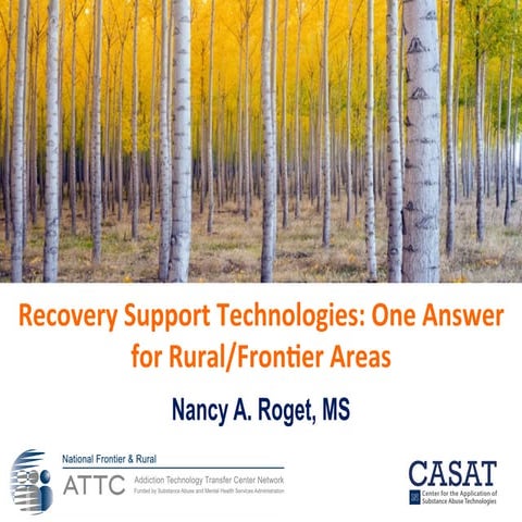 Recovery Support Technologies: One Answer for Rural/Frontier Areas
