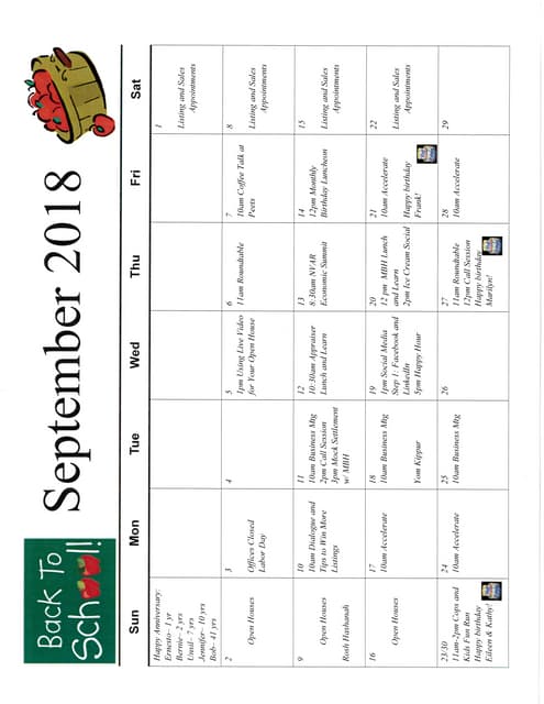 Septmeber Calendar of Events for Weichert Vienna PDF Septmeber Calendar of Events for Weichert Vienna PDF