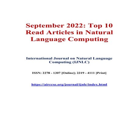 September 2022: Top 10 Read Articles in Natural Language Computing