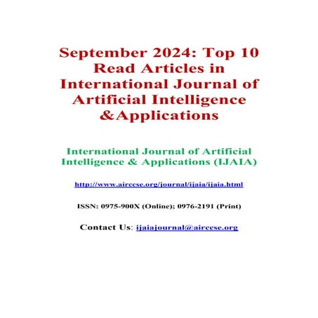 September 2024 - Top 10 Read Articles in Artificial Intelligence and Applicat...