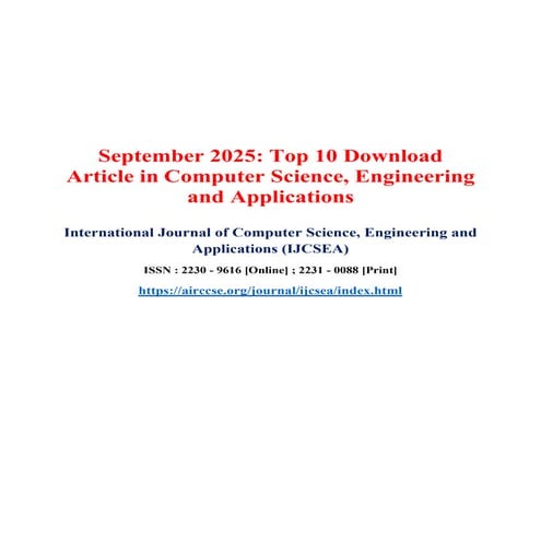 September 2025: Top 10 Download Article in Computer Science, Engineering and Applications